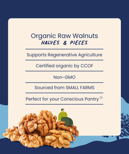 Organic Walnuts, Raw & Unsalted 8oz.